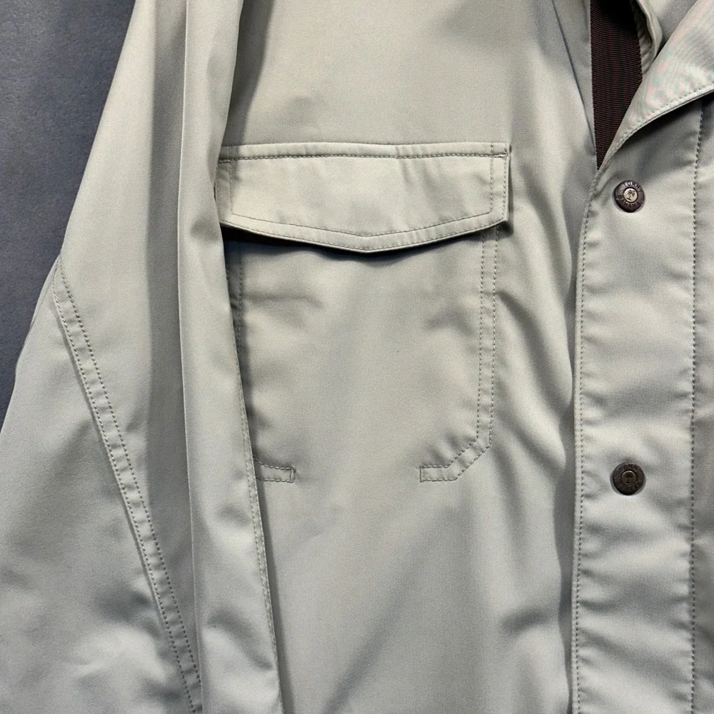 Tommy Bahama Field Jacket Mens Large Tan Utility Stretch Button Front Excellent
